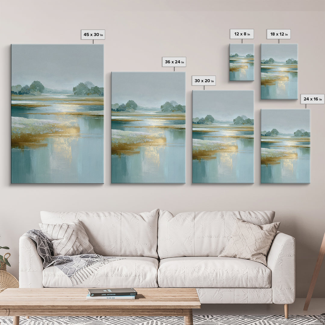 Sunlit Lake with Calming Reflections Canvas Print, Dental Office Art, Art Print, Office Decor, Fine Art, Calm, Unique Wall Art, DOA-2x3-95