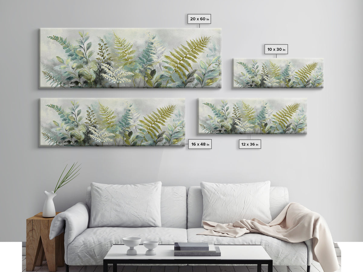 Botanical Fern Study Canvas Print, Dental Office Art, Printable Digital, Office Decor, Fine Art, Calm, Neutral Decor, DOA-3x1-11