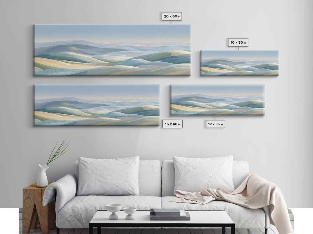Soft Gradient Sunrise Framed Canvas Print, Dental Office Art, Tooth Art, Office Decor, Calm, Modern Decor, Fine Art Print, DOA-3x1-12