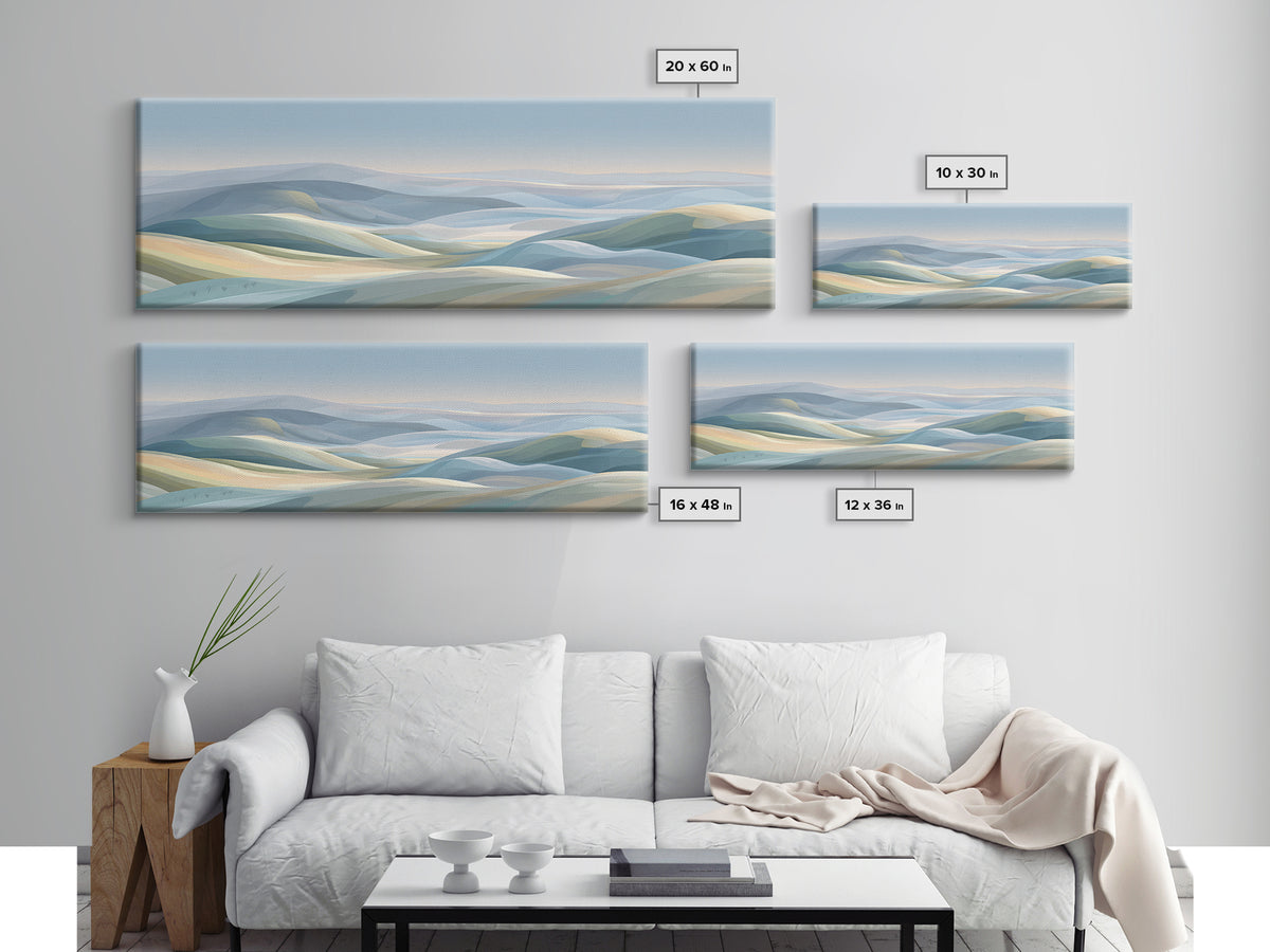 Soft Gradient Sunrise Framed Canvas Print, Dental Office Art, Tooth Art, Office Decor, Calm, Modern Decor, Fine Art Print, DOA-3x1-12