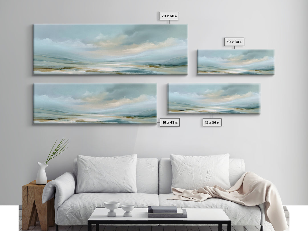 Calming Abstract Ocean Waves Framed Canvas Print, Dental Office Art, Office Decor, Calm, Medical Art, Medical Office Decor, DOA-3x1-17