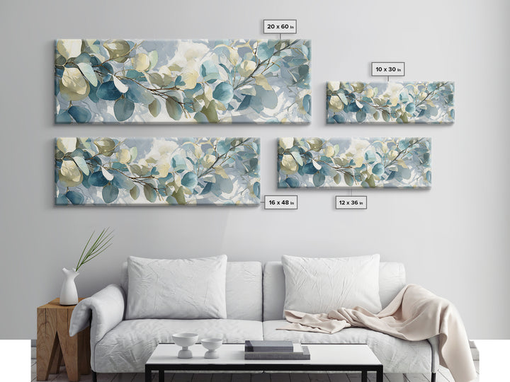 Soft Botanical Eucalyptus Print for Clean Atmosphere Canvas Print, Dental Office Art, Dental Office, Office Decor, DOA-3x1-19