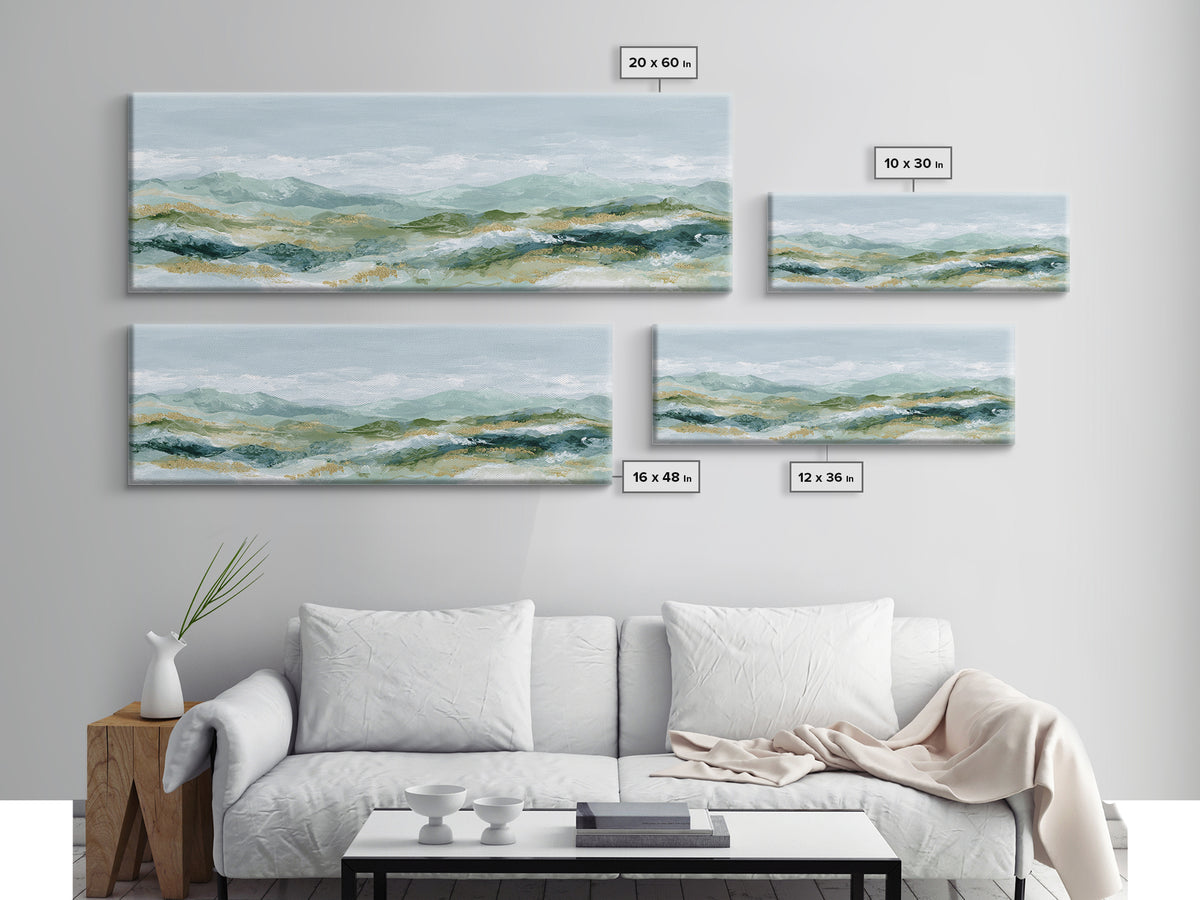 Gentle Mountain Landscape Canvas Print, Dental Office Art, Dental Hygienist, Office Decor, Oil Painting, Calm, DOA-3x1-20