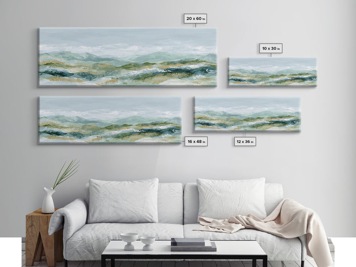 Gentle Mountain Landscape Canvas Print, Dental Office Art, Dental Hygienist, Office Decor, Oil Painting, Calm, DOA-3x1-20