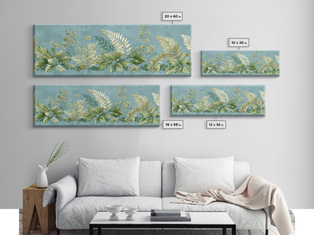Botanical Fern Study Canvas Print, Dental Office Art, Wall Decor, Office Decor, Oil Painting, Calm, Contemporary Art, DOA-3x1-35