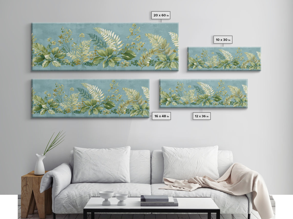 Botanical Fern Study Canvas Print, Dental Office Art, Wall Decor, Office Decor, Oil Painting, Calm, Contemporary Art, DOA-3x1-35
