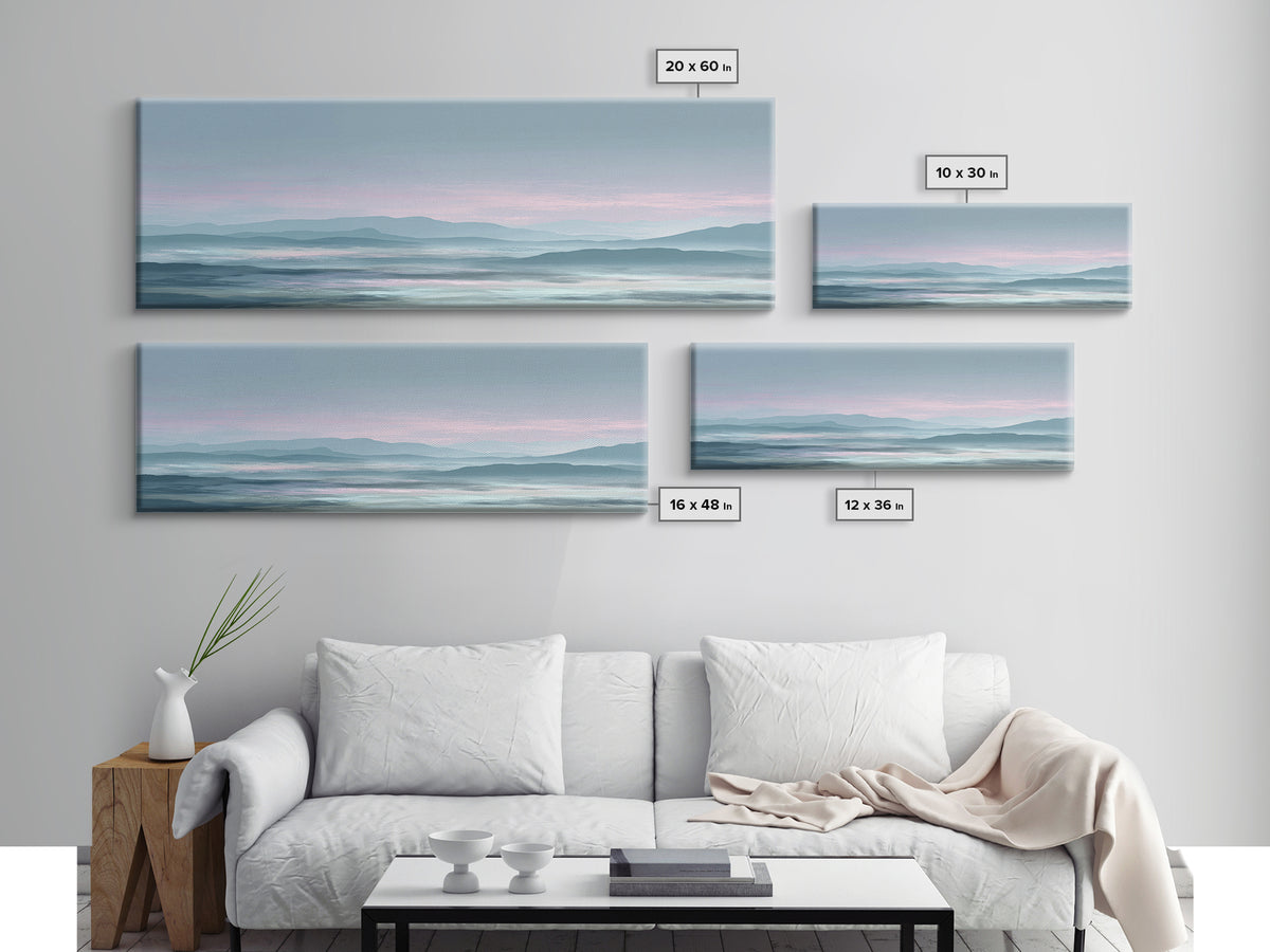Soft Gradient Sunrise Canvas Print, Dental Office Art, Office Decor, Fine Art, Calm, Art Print, Room Decor, Textured Painting, DOA-3x1-36