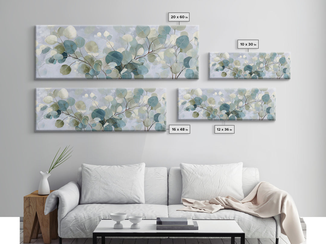 Soft Botanical Eucalyptus Print for Clean Atmosphere Canvas Print, Dental Office Art, Art Print, Office Decor, Fine Art, Calm, DOA-3x1-43