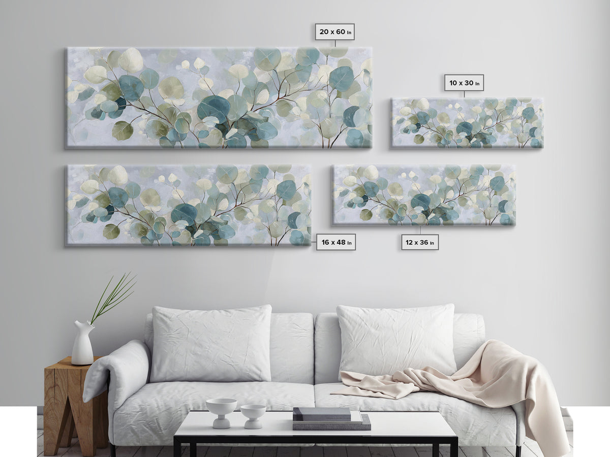 Soft Botanical Eucalyptus Print for Clean Atmosphere Canvas Print, Dental Office Art, Art Print, Office Decor, Fine Art, Calm, DOA-3x1-43