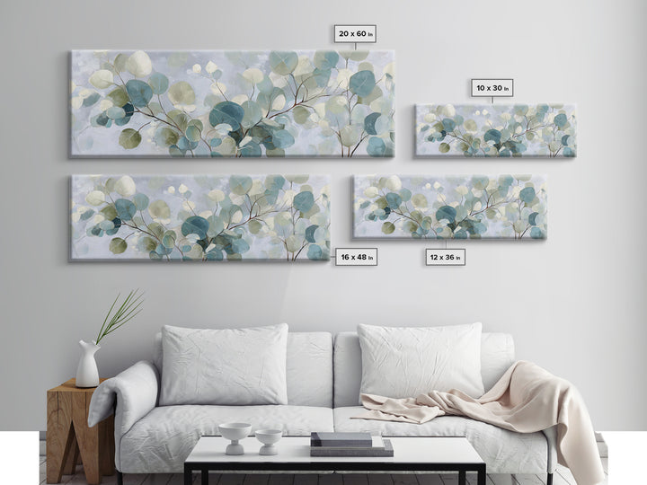 Soft Botanical Eucalyptus Print for Clean Atmosphere Canvas Print, Dental Office Art, Art Print, Office Decor, Fine Art, Calm, DOA-3x1-43