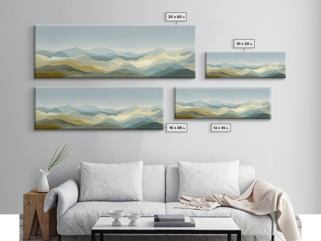 Gentle Mountain Landscape Framed Canvas Print, Dental Office Art, Medical Office Art, Office Decor, Fine Art, Calm, DOA-3x1-44