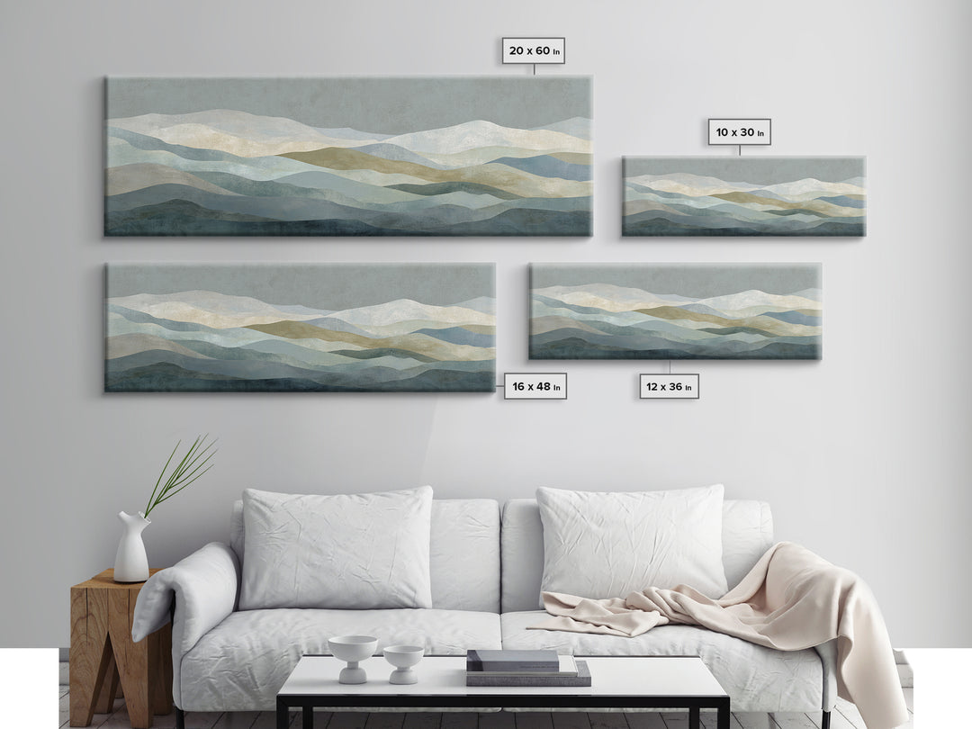 Clean Geometric Art Canvas Print, Dental Office Art, Statement Artwork, Office Decor, Abstract Art, Calm, Printable Wall Art, DOA-3x1-48