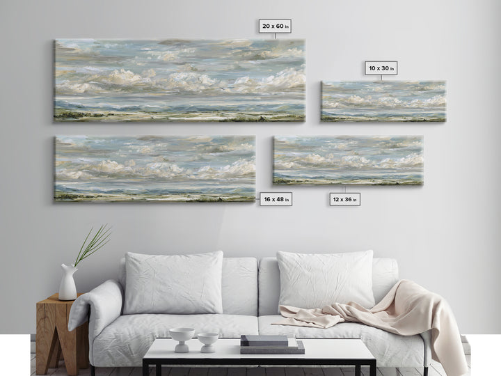 Peaceful Clouds over Open Meadow Canvas Print, Dental Office Art, Office Wall Art, Office Decor, Fine Art, Calm, Medical Decor, DOA-3x1-49