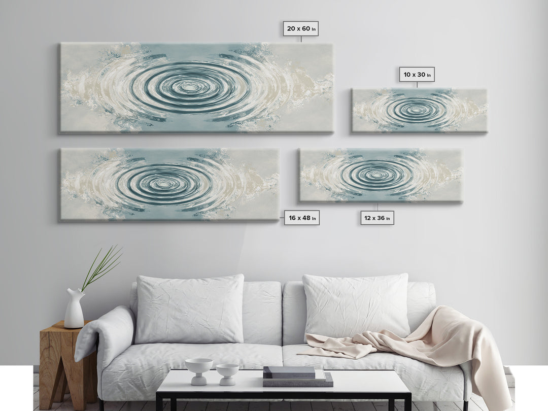 Abstract Water Ripple Pattern Framed Canvas Print, Dental Office Art, Unique Wall Art, Office Decor, Calm, Dental Assistant, DOA-3x1-53