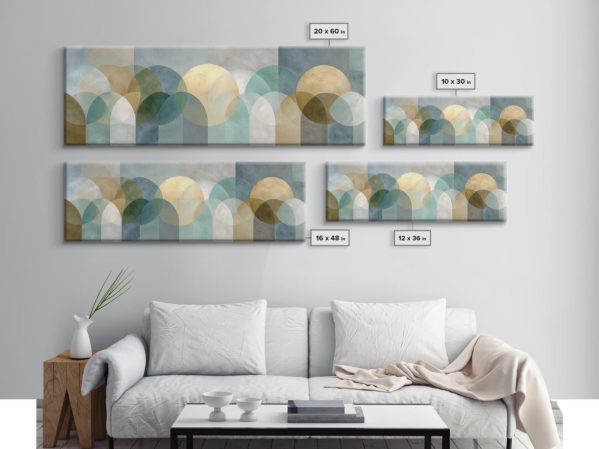 Light Scandinavian Abstract Arches Framed Canvas Print, Dental Office Art, Minimalist Wall Art, Office Decor, Abstract Art, DOA-3x1-57
