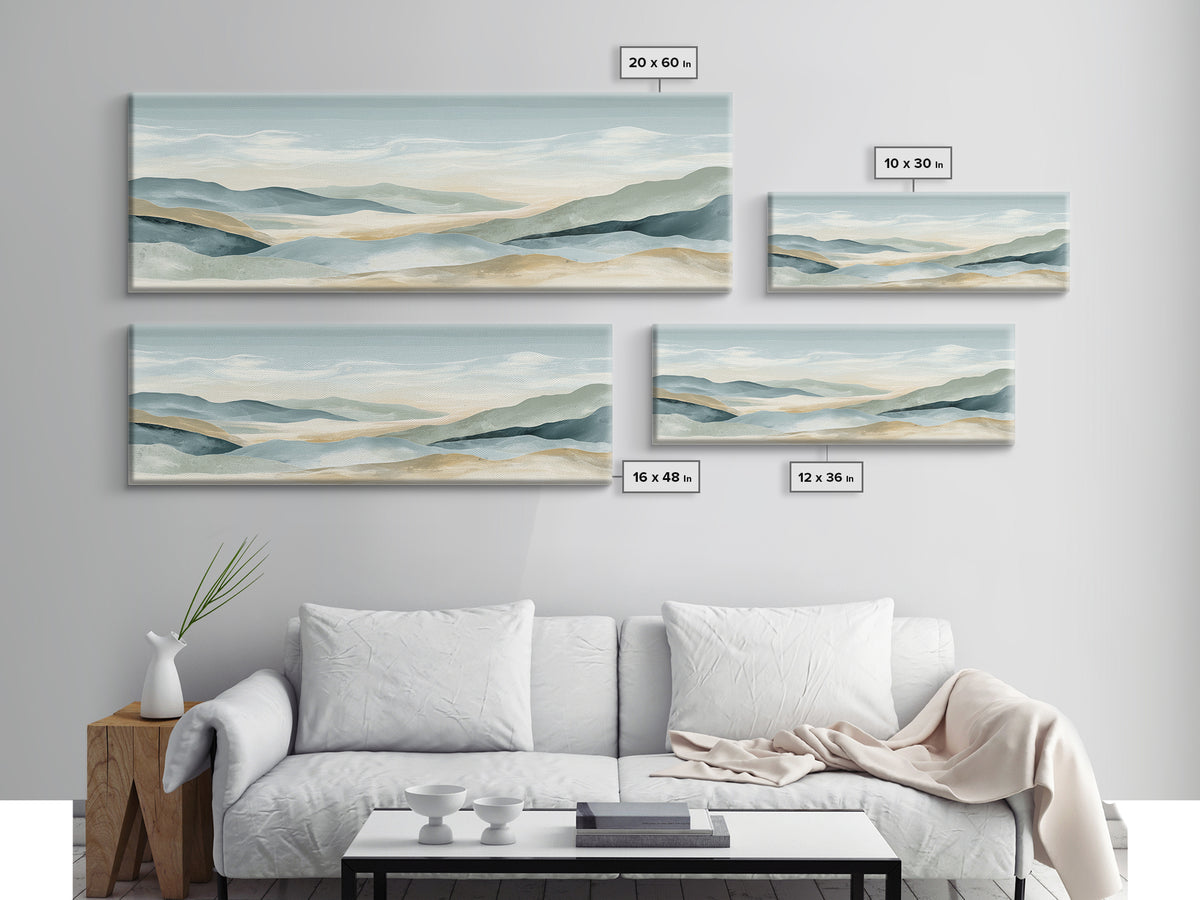 Soft Gradient Sunrise Framed Canvas Print, Dental Office Art, Neutral Decor, Office Decor, Fine Art, Calm, Wall Art, Poster, DOA-3x1-60