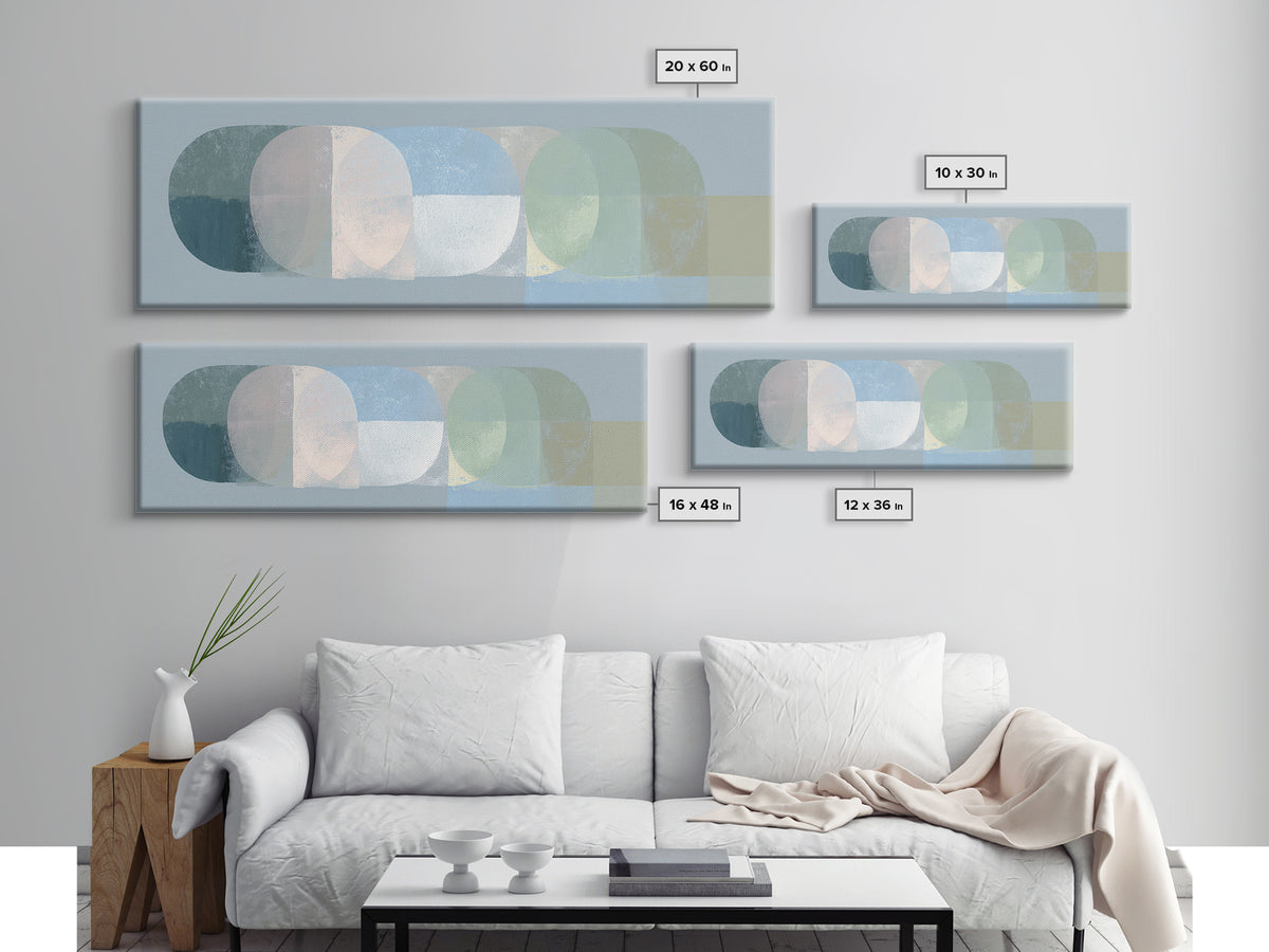 Simple Rainbow Pastel Shapes for Children Canvas Print, Dental Office Art, Room Decor Aesthetic, Office Decor, Abstract Art, DOA-3x1-61