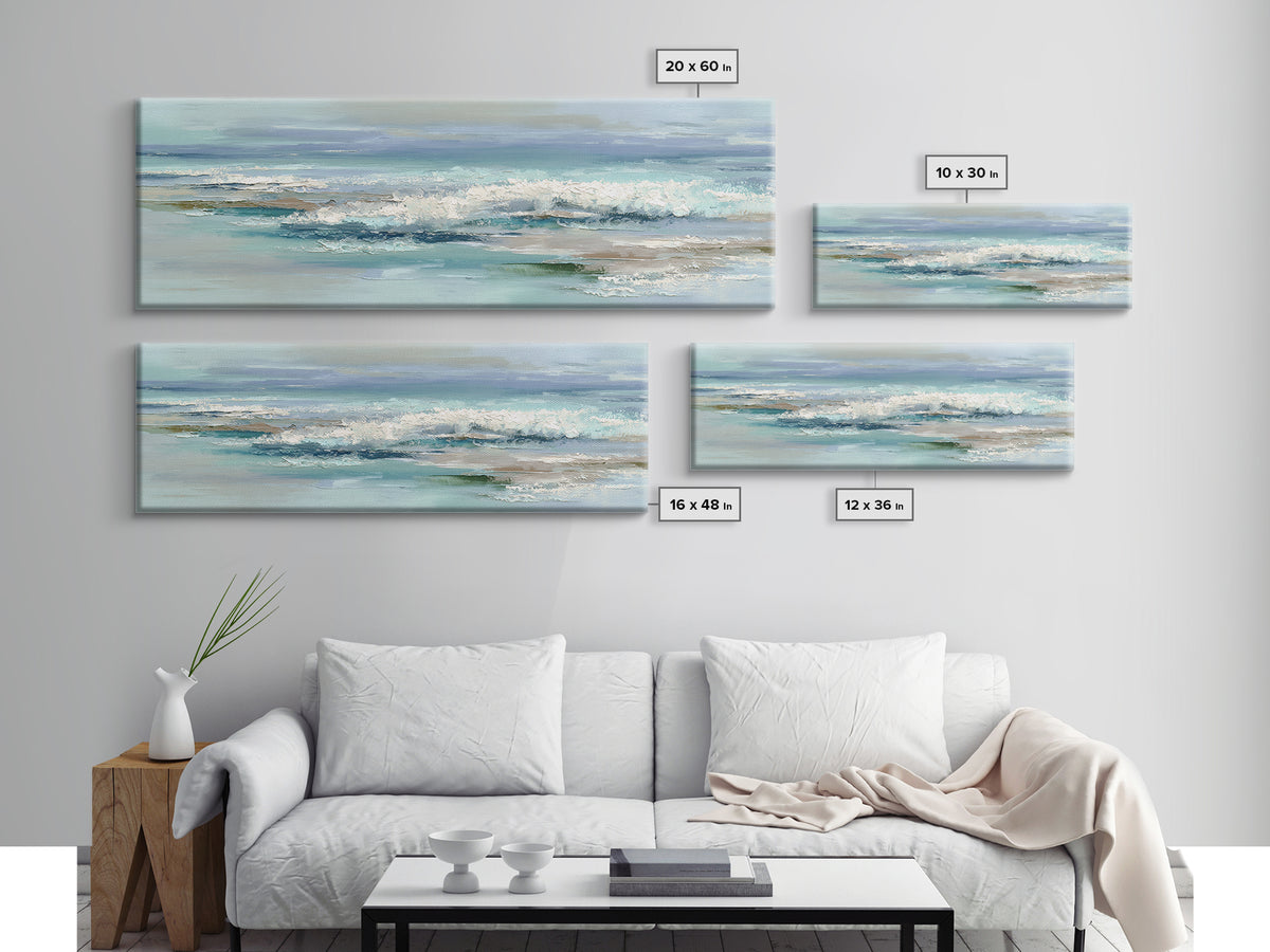 Calming Abstract Ocean Waves Canvas Print, Dental Office Art, Dental, Office Decor, Watercolor Art, Calm, Tooth Art, DOA-3x1-65