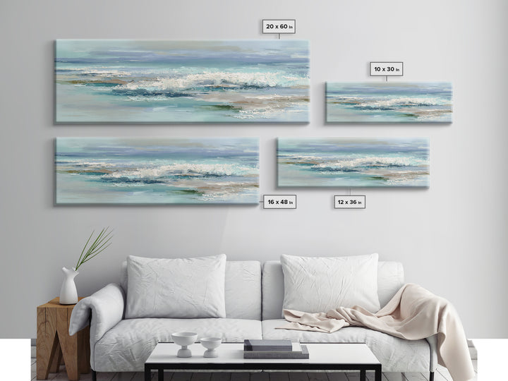 Calming Abstract Ocean Waves Canvas Print, Dental Office Art, Dental, Office Decor, Watercolor Art, Calm, Tooth Art, DOA-3x1-65