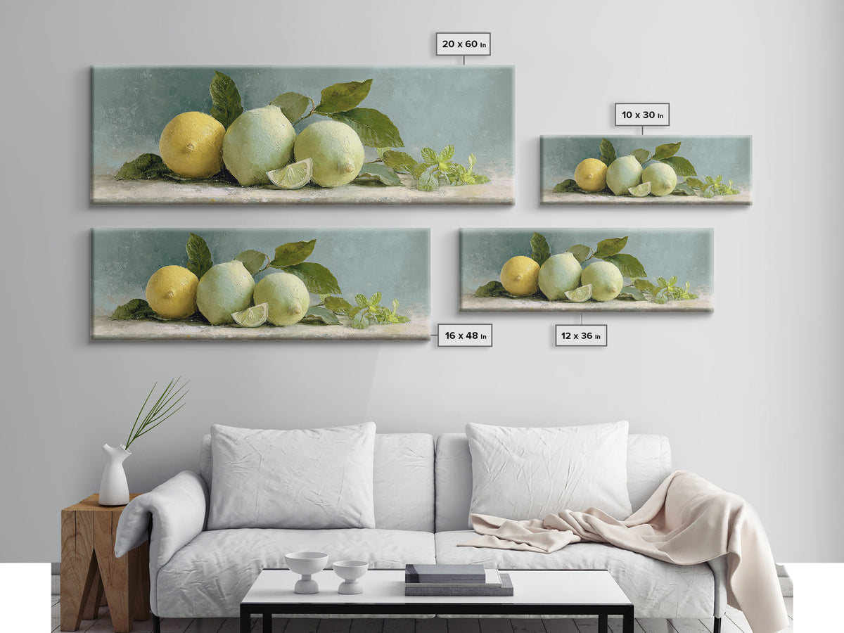 Fresh Citrus and Mint Still Life Canvas Print, Dental Office Art, Poster, Office Decor, Calm, Dental Art, Digital Artwork, DOA-3x1-71