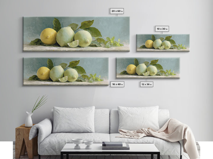 Fresh Citrus and Mint Still Life Canvas Print, Dental Office Art, Poster, Office Decor, Calm, Dental Art, Digital Artwork, DOA-3x1-71