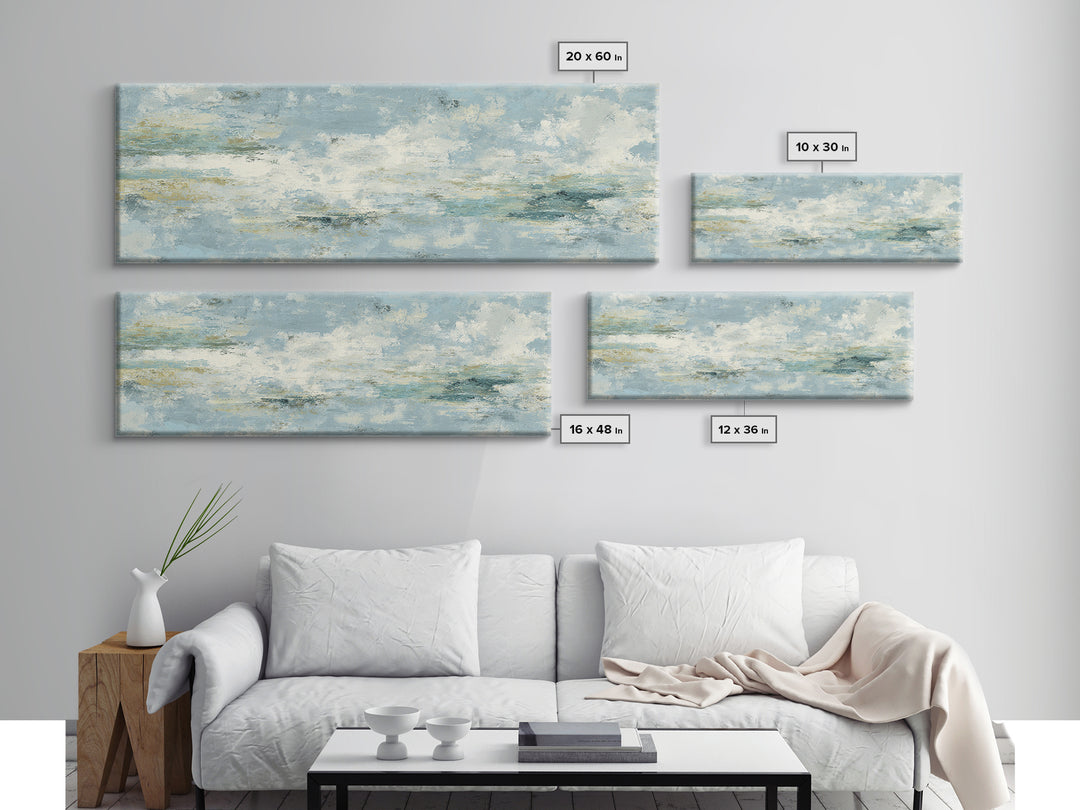 Calming Abstract Ocean Waves Framed Canvas Print, Dental Office Art, Dental Hygiene, Office Decor, Calm, Medical Office Art, DOA-3x1-89