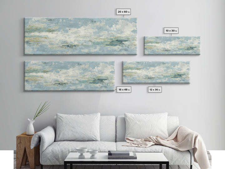 Calming Abstract Ocean Waves Framed Canvas Print, Dental Office Art, Dental Hygiene, Office Decor, Calm, Medical Office Art, DOA-3x1-89