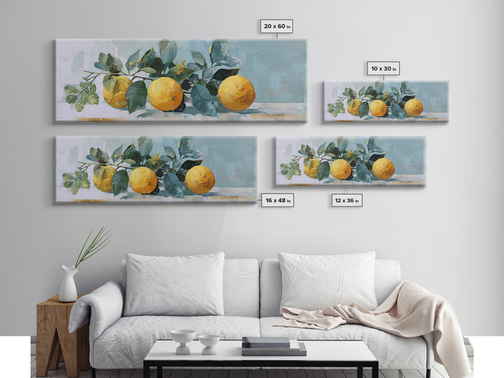 Fresh Citrus and Mint Still Life Canvas Print, Dental Office Art, Printable Digital, Office Decor, Oil Painting, Calm, DOA-3x1-95