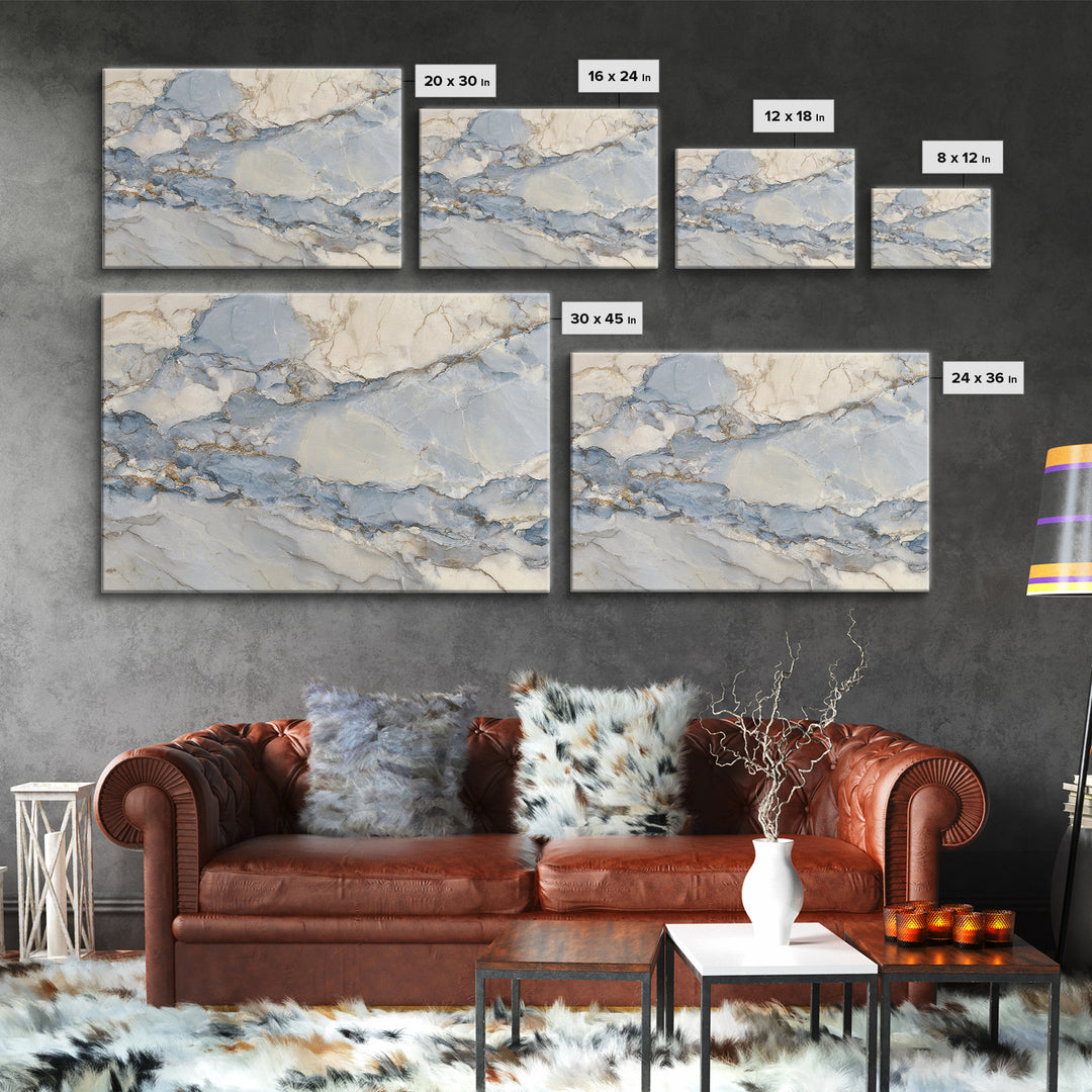 Clean Marble Texture Framed Canvas Print, Dental Office Art, Boho Decor, Office Decor, Fine Art, Calm, Digital Print, DOA-3x2-28