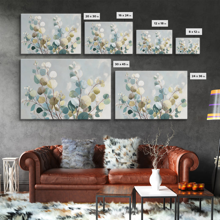 Soft Botanical Eucalyptus Print for Clean Atmosphere Canvas Print, Dental Office Art, Printable Wall Art, Office Decor, Calm, DOA-3x2-31