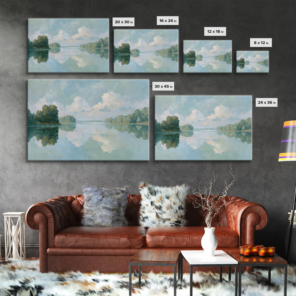 Sunlit Lake with Calming Reflections Canvas Print, Dental Office Art, Office Wall Art, Office Decor, Calm, Medical Decor, DOA-3x2-43