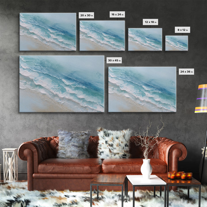 Calming Abstract Ocean Waves Framed Canvas Print, Dental Office Art, Office Decor, Oil Painting, Calm, Medical Art, DOA-3x2-5