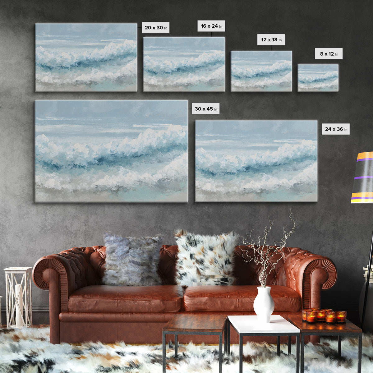 Calming Abstract Ocean Waves Canvas Print, Dental Office Art, Dental, Office Decor, Fine Art, Calm, Tooth Art, Dentistry Art, DOA-3x2-53