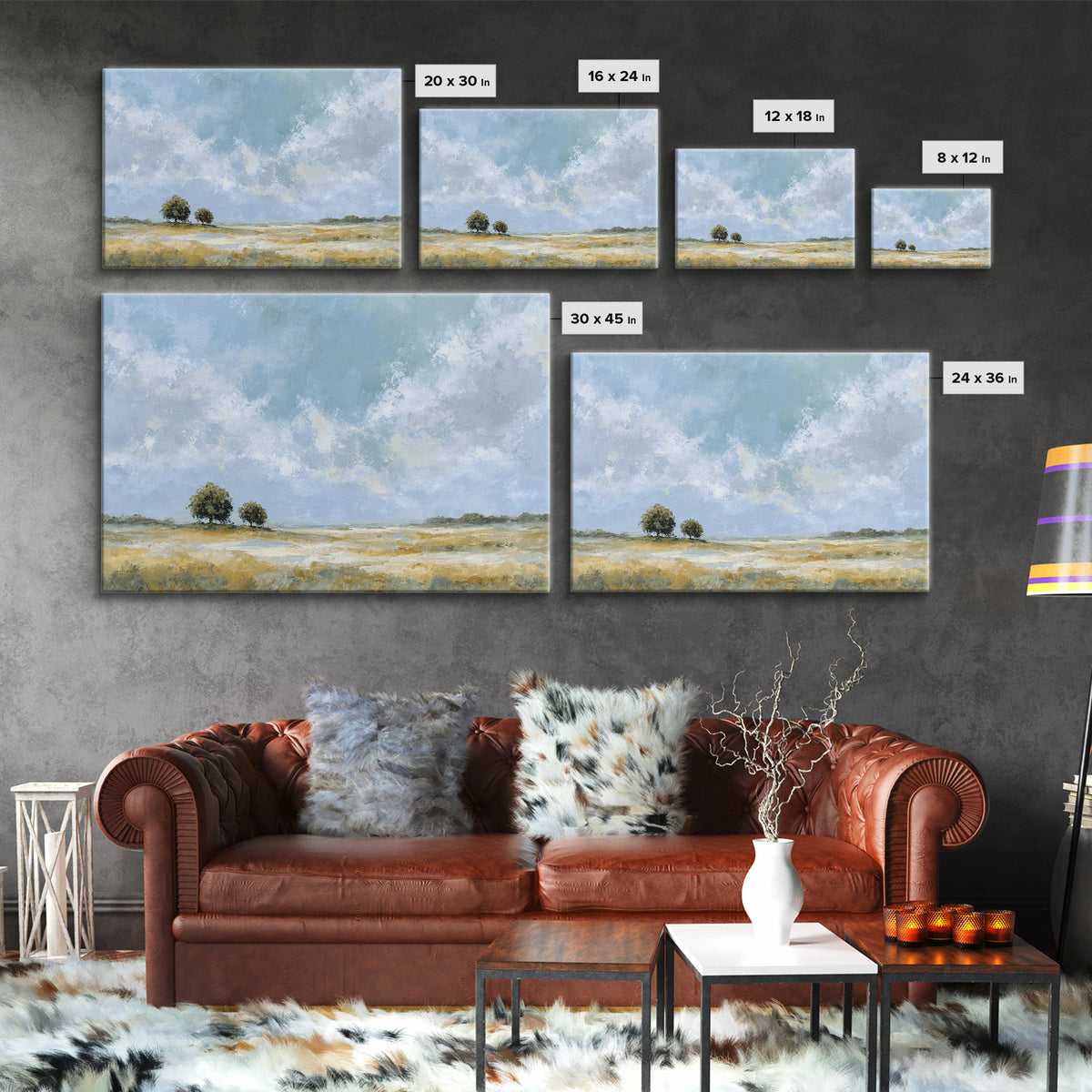 Peaceful Clouds over Open Meadow Canvas Print, Dental Office Art, Office Wall Art, Office Decor, Fine Art, Calm, Medical Decor, DOA-3x2-61