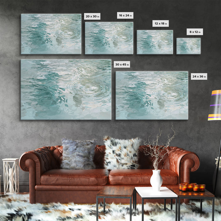 Abstract Water Ripple Pattern Framed Canvas Print, Dental Office Art, Unique Wall Art, Office Decor, Abstract Art, Calm, DOA-3x2-65