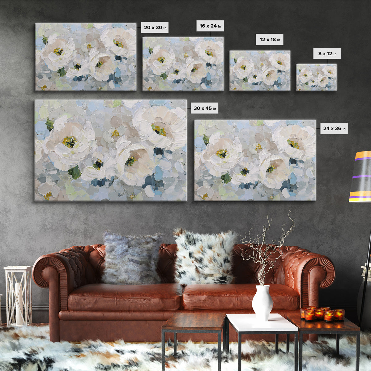 Sterile Modern Floral Painting Framed Canvas Print, Dental Office Art, Motivational Poster, Office Decor, Fine Art, Calm, DOA-3x2-87