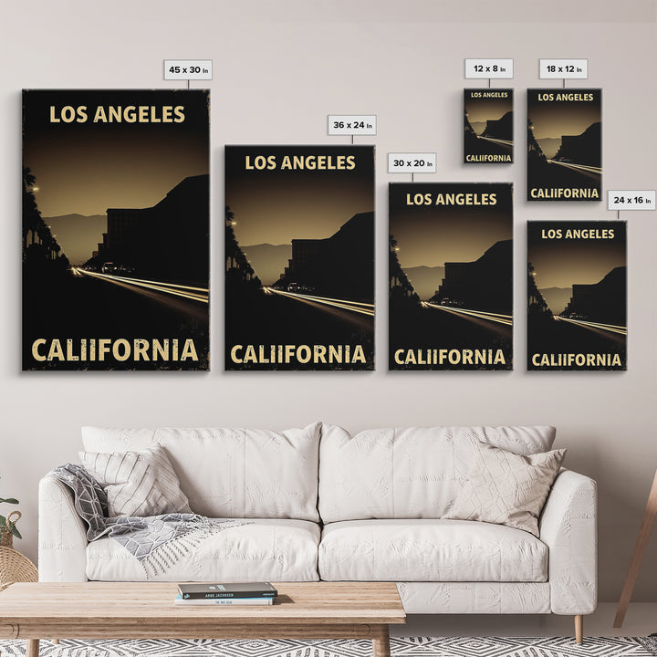 California Travel Poster, Canvas Print, Black And White Travel Art, California Poster Print, Travel Art Print, Retro Travel Print