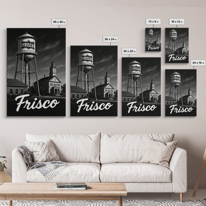 Frisco Travel Poster, Canvas Print, Night Street Poster Art, Frisco Art Print, Living Room Wall Art, Travel Poster Art, Eclectic Wall Decor
