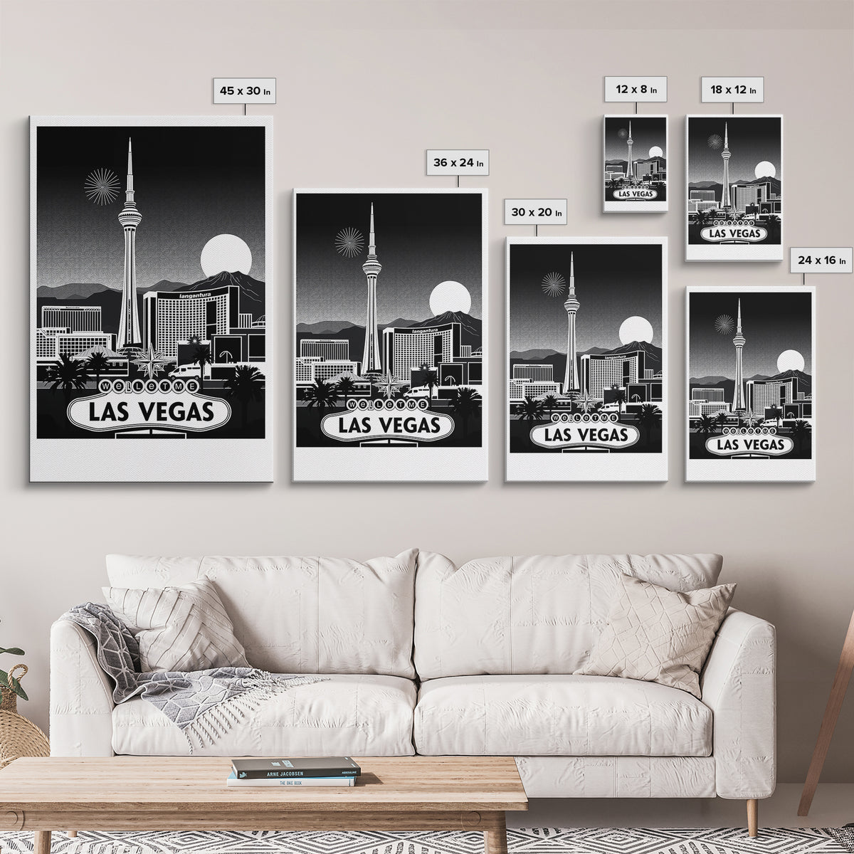 Las Vegas Travel Poster, Framed Canvas Print, Night Street Poster Art, Las Vegas Wall Art, Vintage Travel Art, Fine Art Print, Wall Art
