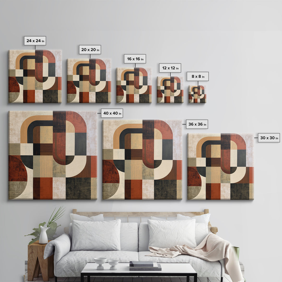 Abstract Composition in Appetite Friendly Warm Tones Canvas Print, Dining Room Art, Dining Room Wall Art, Dining Room Decor, DRA-1x1-100