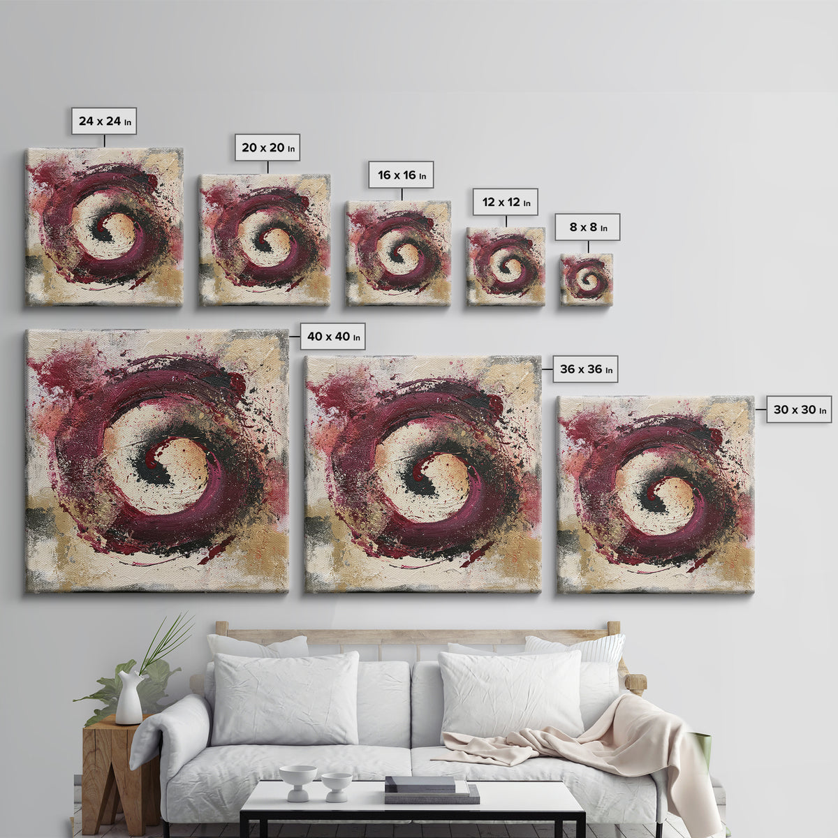 Abstract Red Wine Swirl Canvas Print, Dining Room Art, Printable Art, Dining Room Decor, Abstract Art, Dining, Coastal Wall Art, DRA-1x1-18