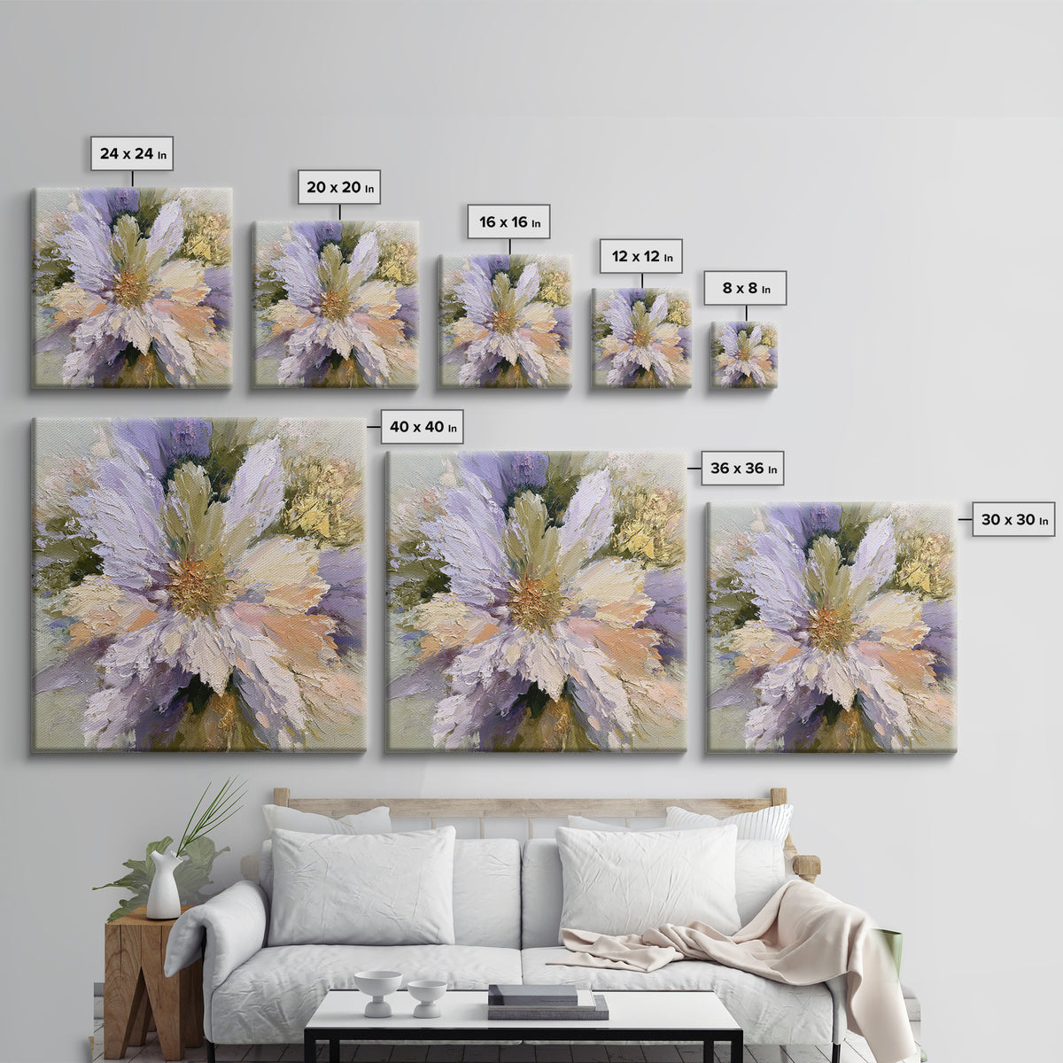 Large Floral Centerpiece Framed Canvas Print, Dining Room Art, Kitchen Art, Dining Room Decor, Oil Painting, Dining, DRA-1x1-2
