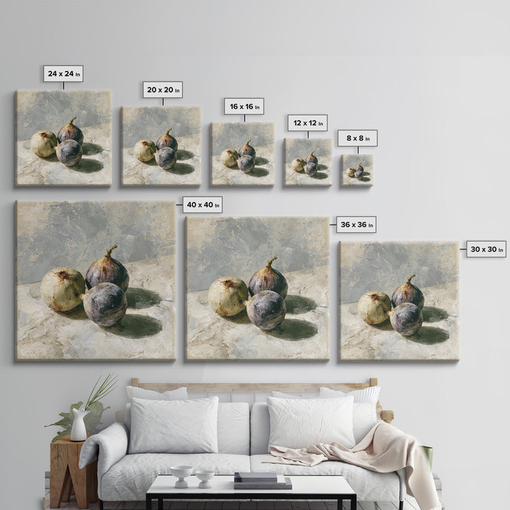 Figs on Marble Framed Canvas Print, Dining Room Art, Printable Art, Dining Room Decor, Fine Art, Dining, Coastal Wall Art, DRA-1x1-47