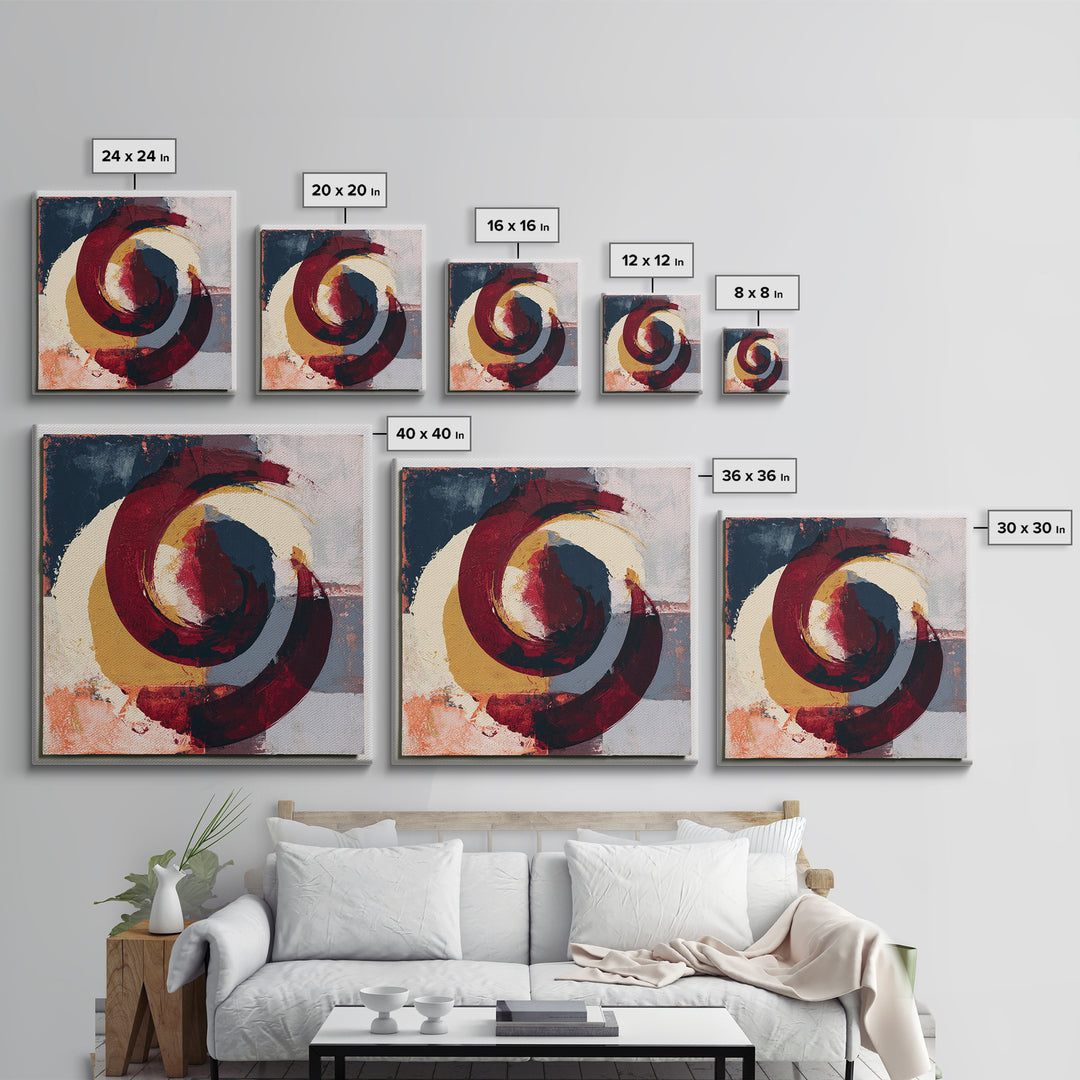 Abstract Red Wine Swirl Framed Canvas Print, Dining Room Art, Modern Wall Art, Dining Room Decor, Dining, Gallery Decor, DRA-1x1-66