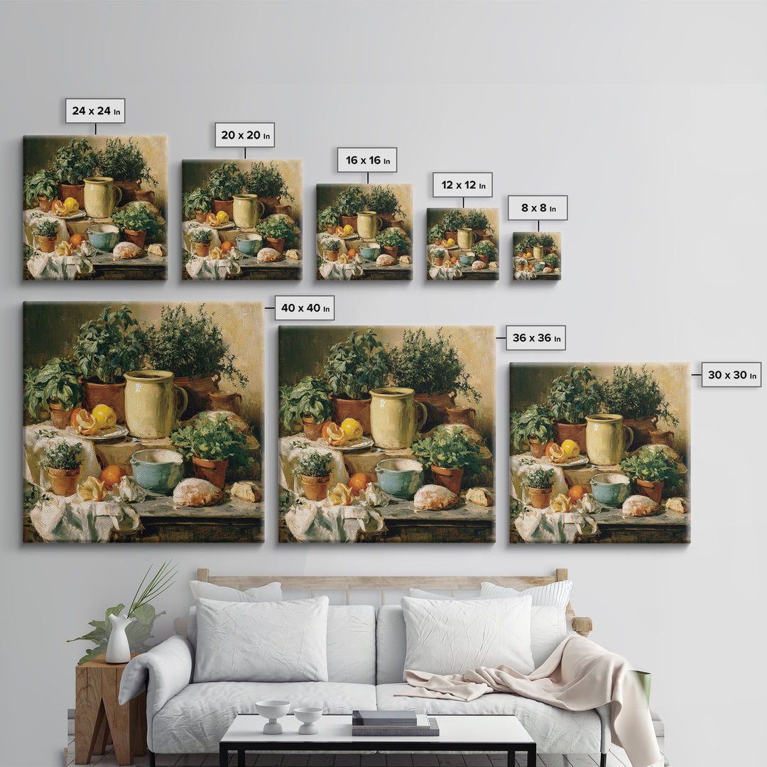 Modern Kitchen Herbs Canvas Print, Dining Room Art, Fine Art Print, Dining Room Decor, Fine Art, Dining, Fall Decor, DRA-1x1-81