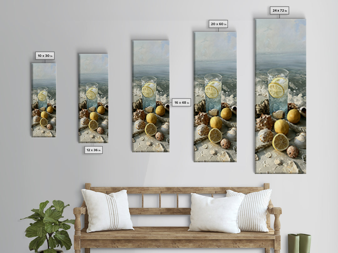 Shellfish and Lemon Still Life Canvas Print, Dining Room Art, Kitchen Decor, Dining Room Decor, Dining 400, Set of Prints, DRA-1x3-100
