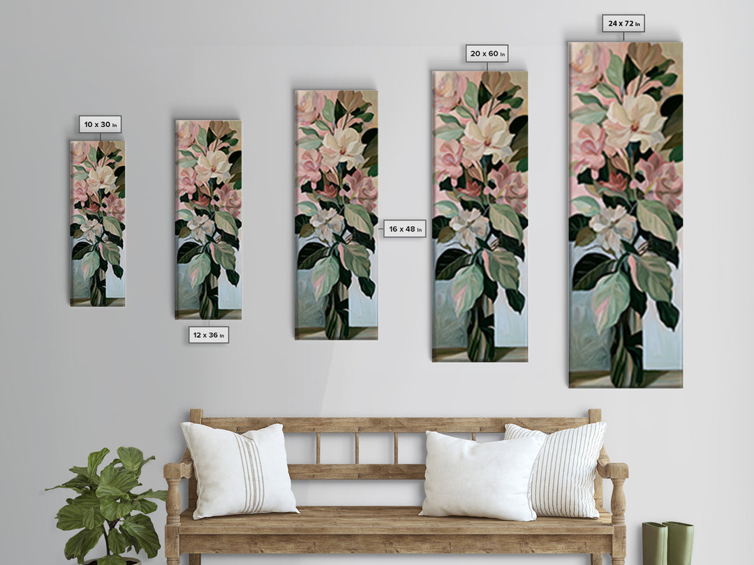 Large Expressive Flower Vase Canvas Print, Dining Room Art, Trendy Wall Art, Dining Room Decor, Watercolor Art, Dining, DRA-1x3-12