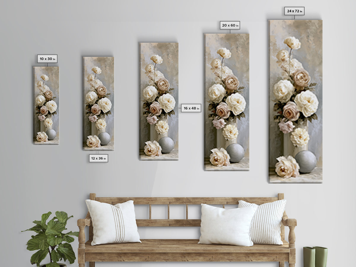 Classic Dutch Feast Arrangement Framed Canvas Print, Dining Room Art, Art Print, Dining Room Decor, Watercolor Art, Dining, DRA-1x3-31