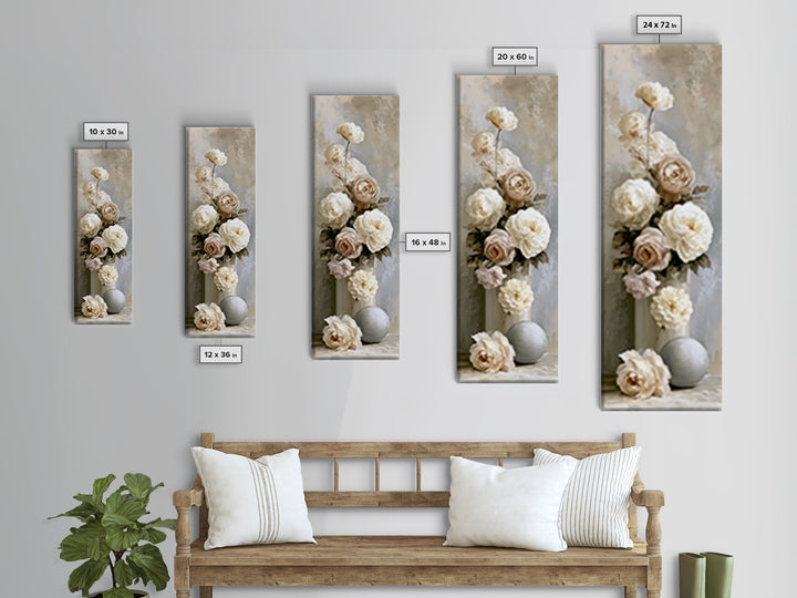 Classic Dutch Feast Arrangement Framed Canvas Print, Dining Room Art, Art Print, Dining Room Decor, Watercolor Art, Dining, DRA-1x3-31