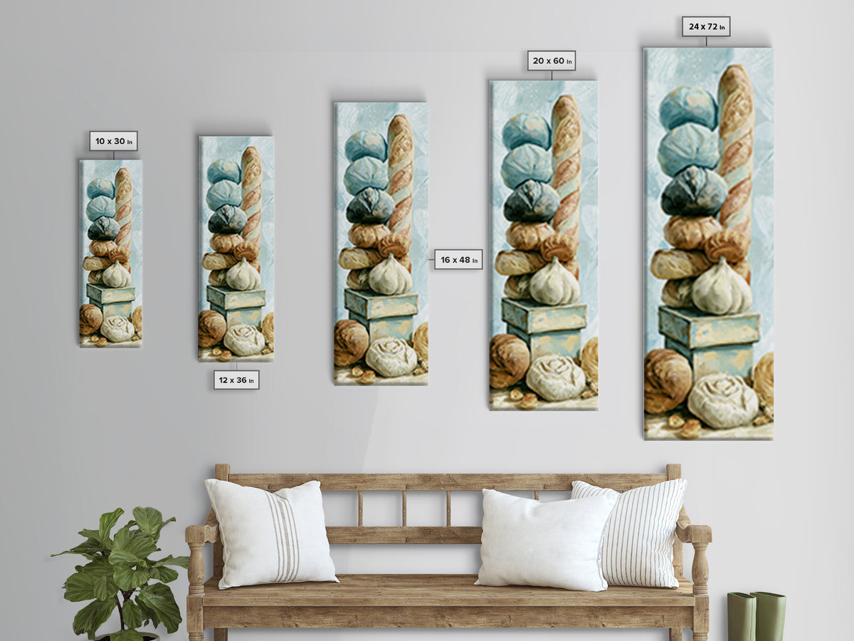 French Bistro Food Illustration Without Text Canvas Print, Dining Room Art, Kitchen Wall Decor, Dining Room Decor, Dining, DRA-1x3-46